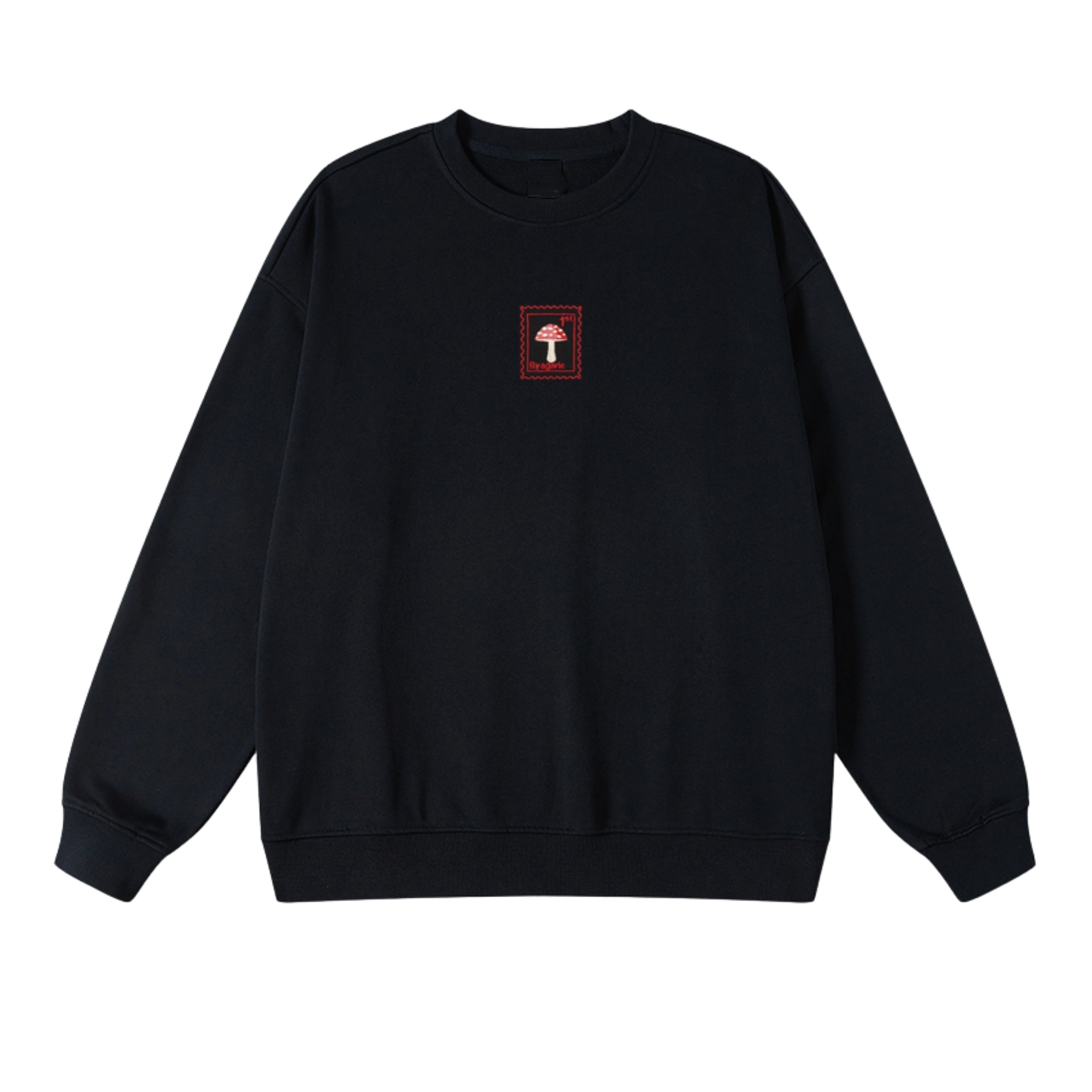 Fly Agaric Mushroom - Oversized Unisex Sweatshirt - Black