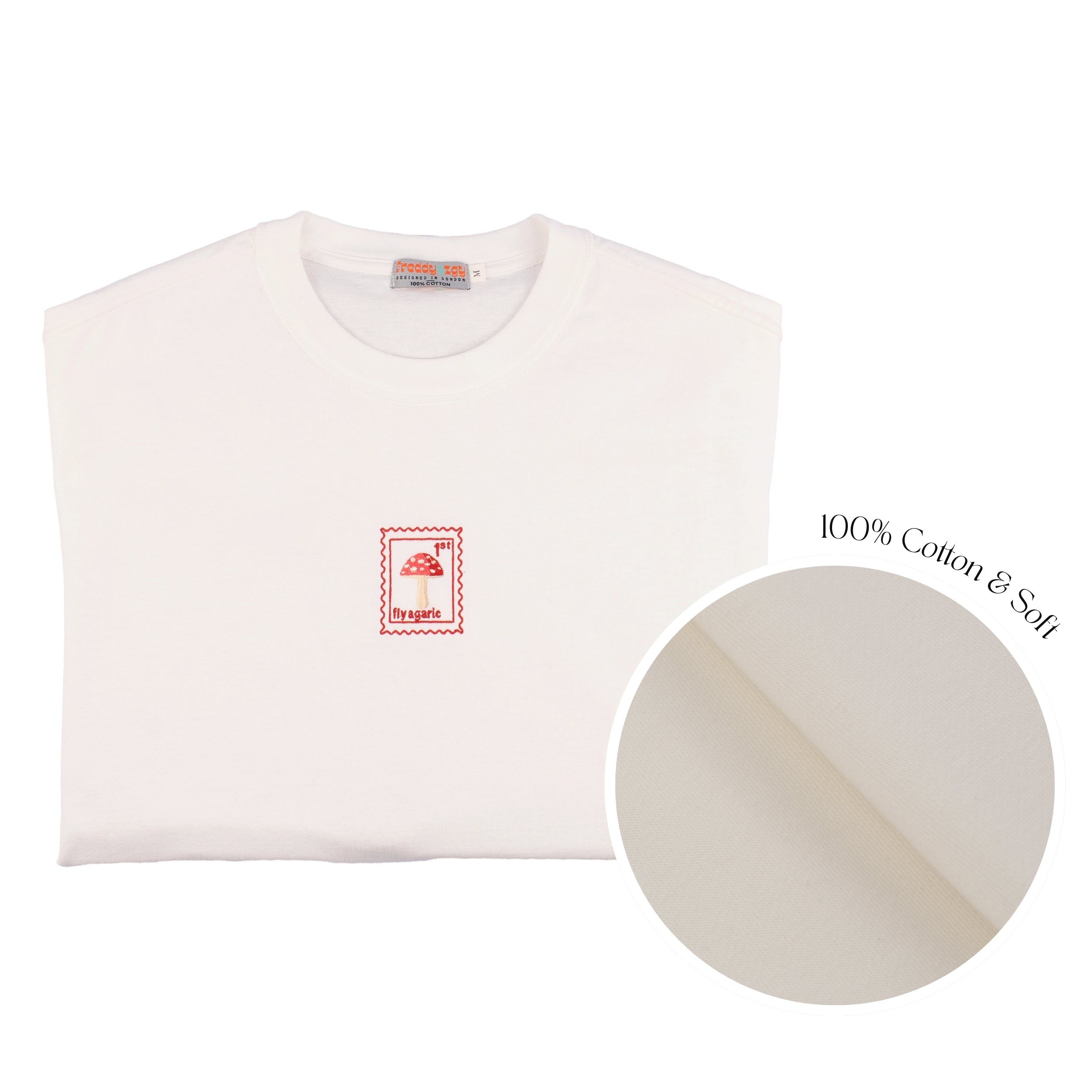 Fly Agaric Mushroom - Oversized Unisex T-Shirt - White