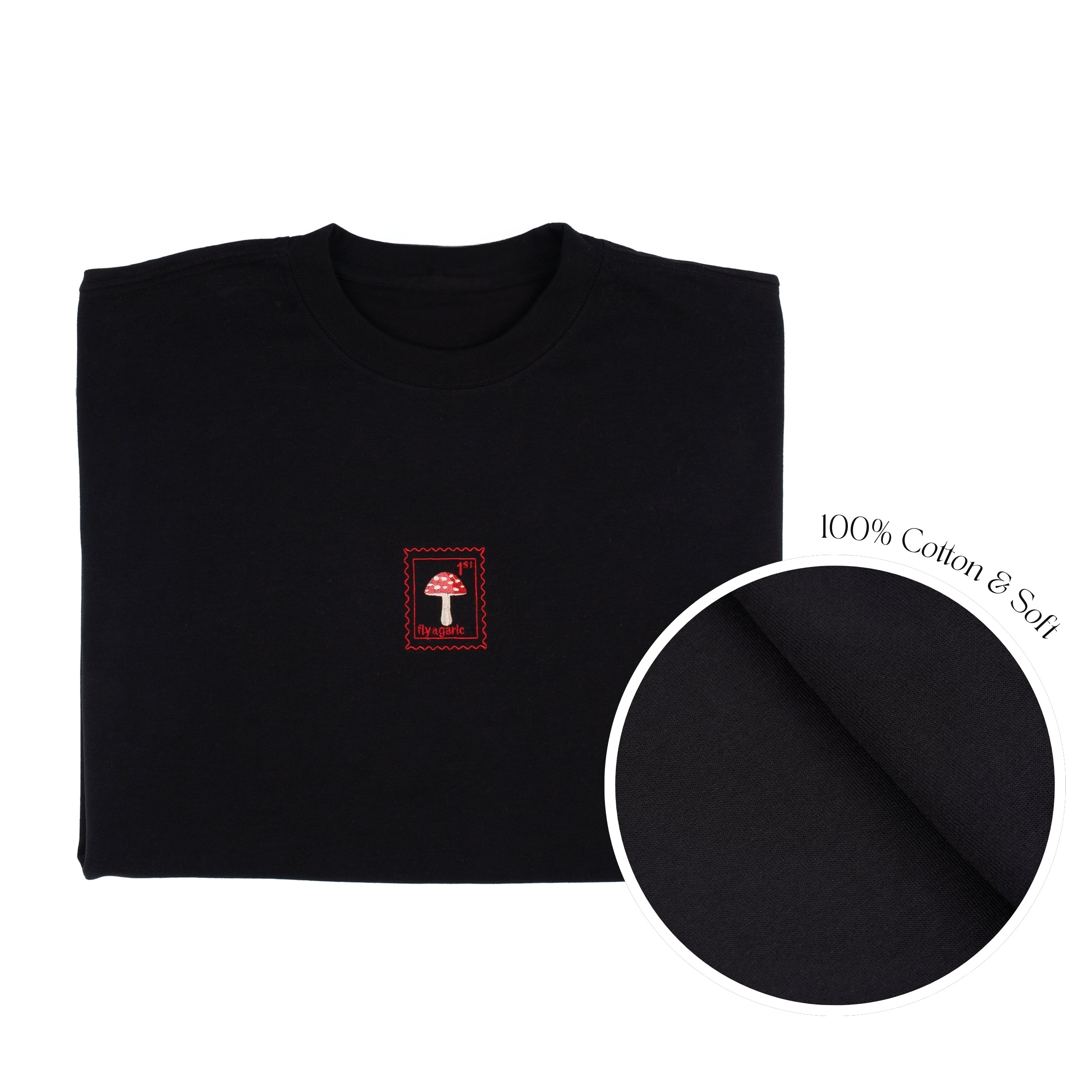 Fly Agaric Mushroom - Oversized Unisex Premium T-Shirt - Black