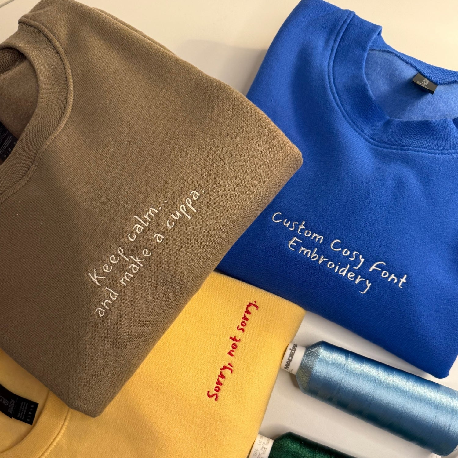 Custom Cosy Embroidered Sweatshirt - Personalised Text Gift