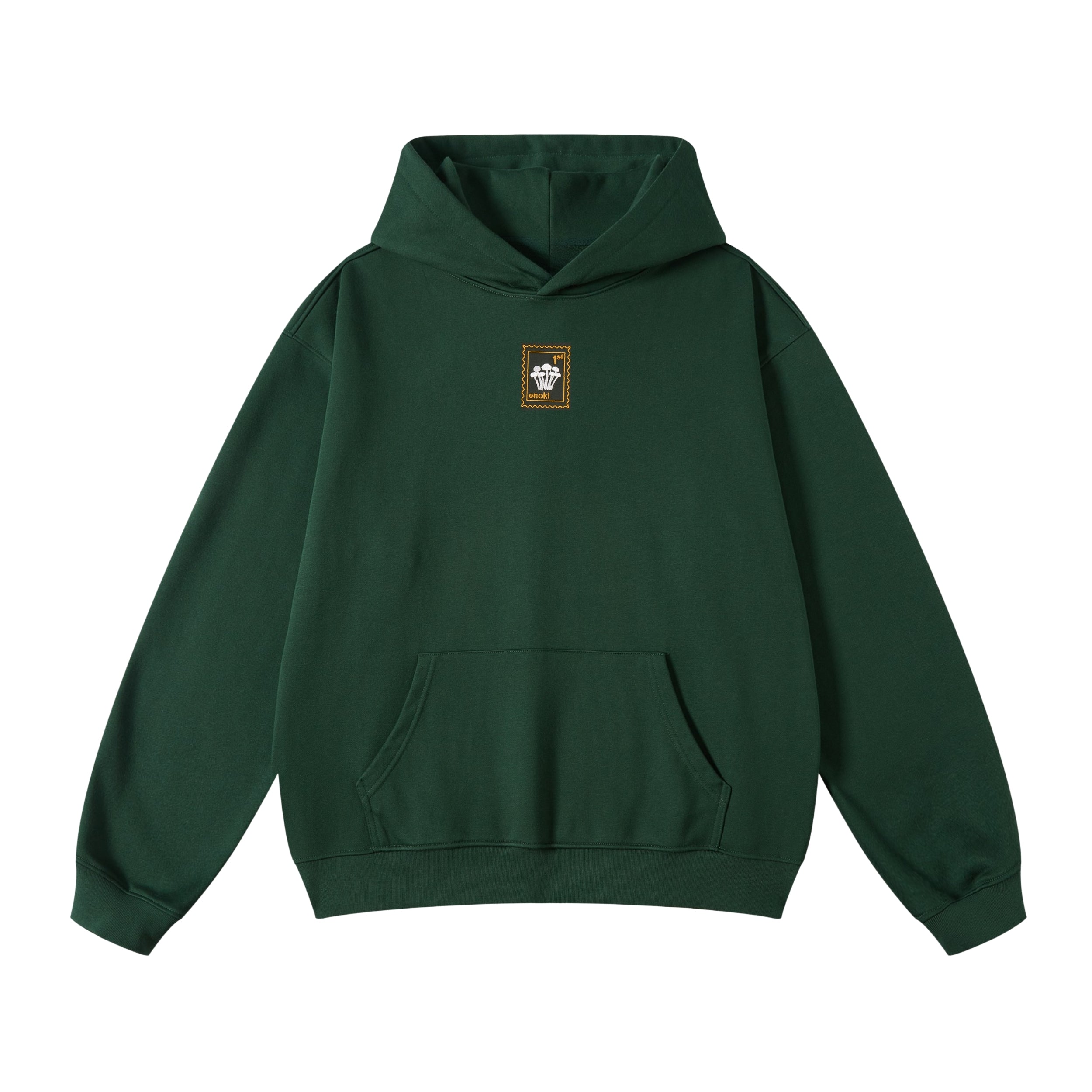 Enoki Mushroom - Oversized Unisex Hoodie - Dark Green