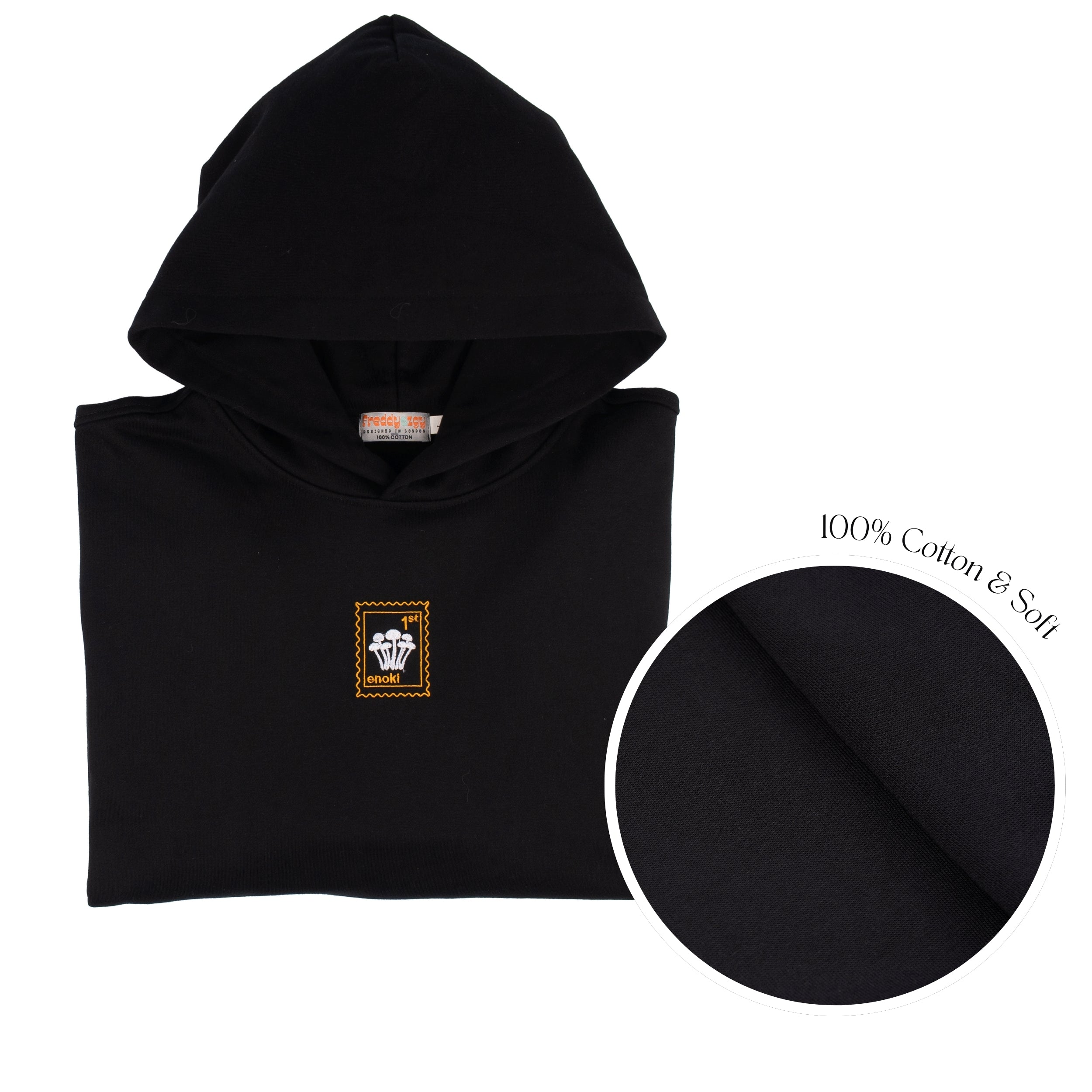 Enoki Mushroom - Oversized Unisex Hoodie - Black