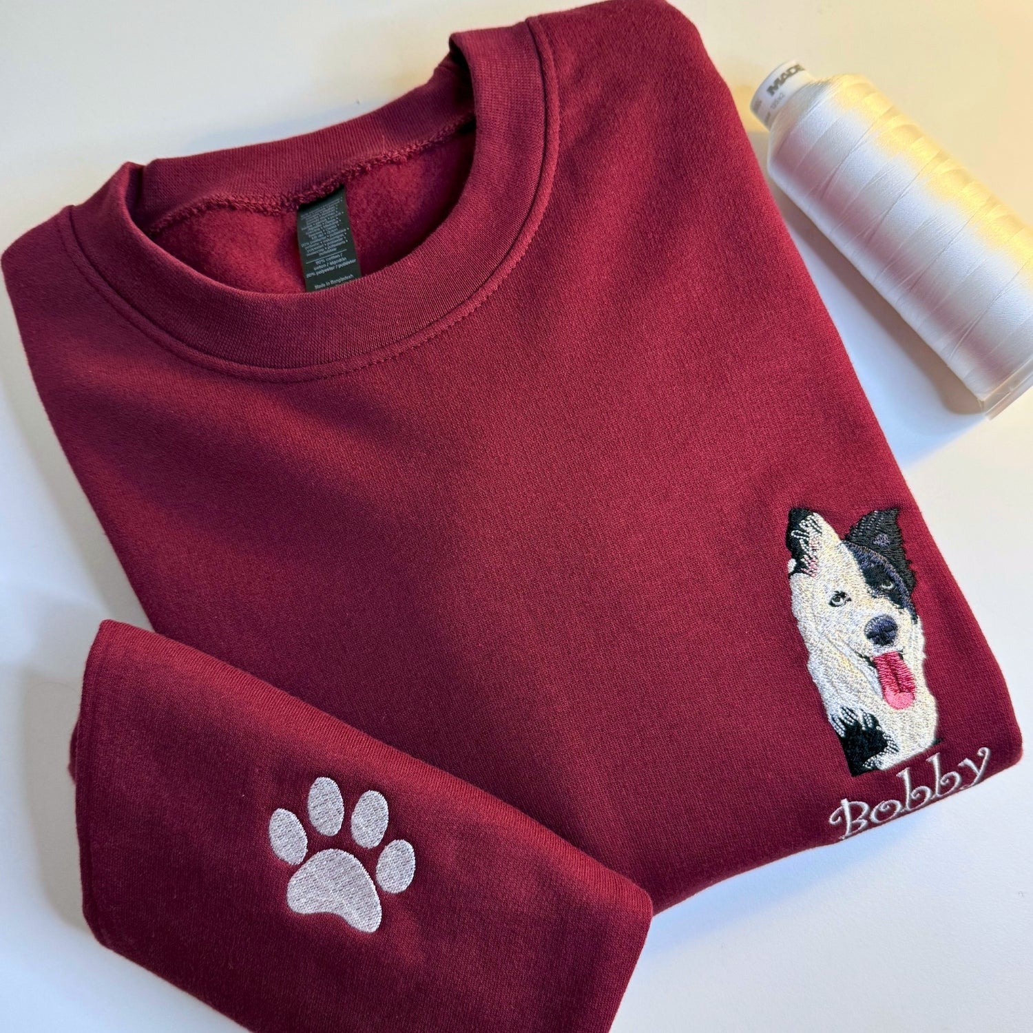 Custom Pet Portrait Embroidered Sweatshirt - Personalised Dog & Cat Portrait