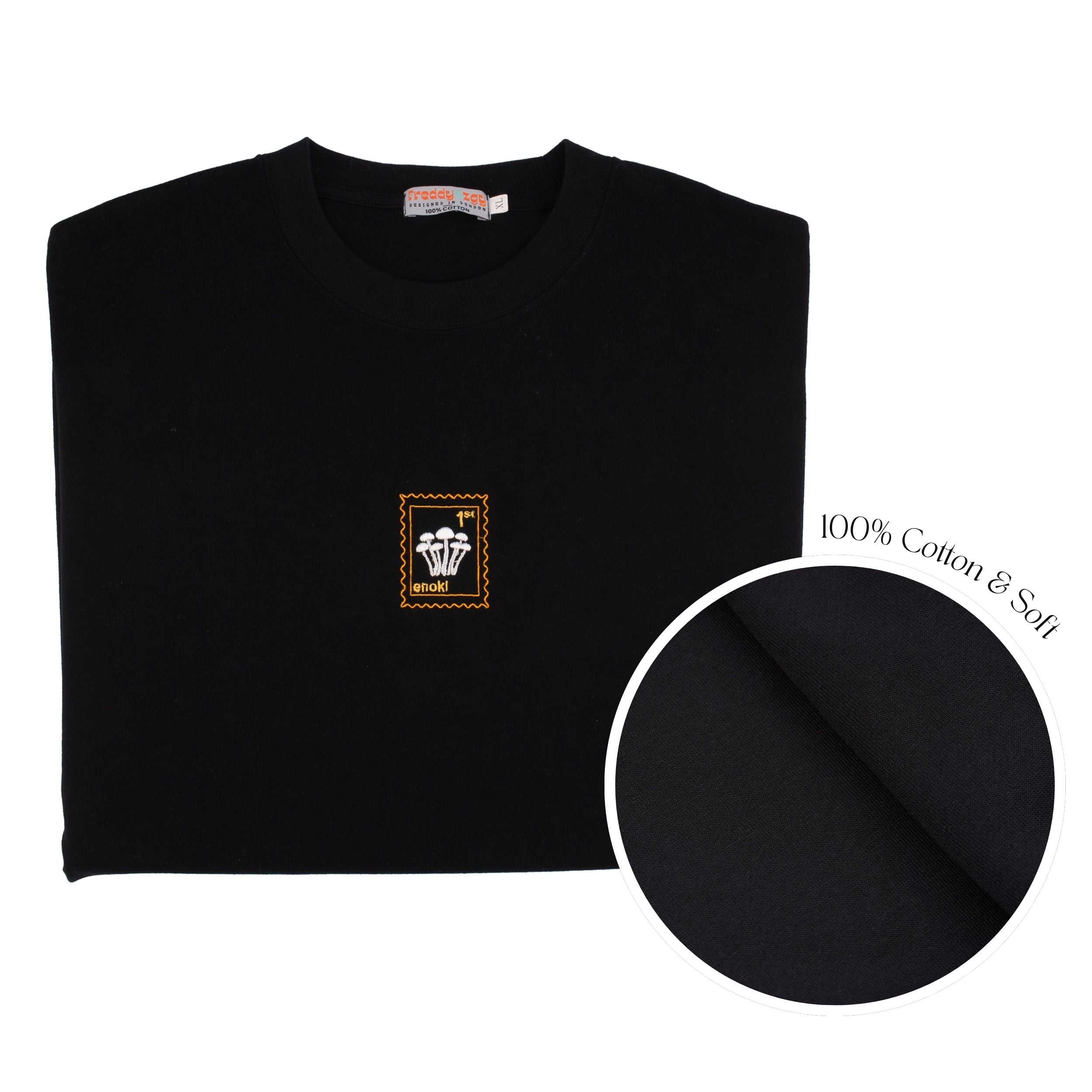 Enoki Mushroom - Oversized Unisex Premium T-Shirt - Black