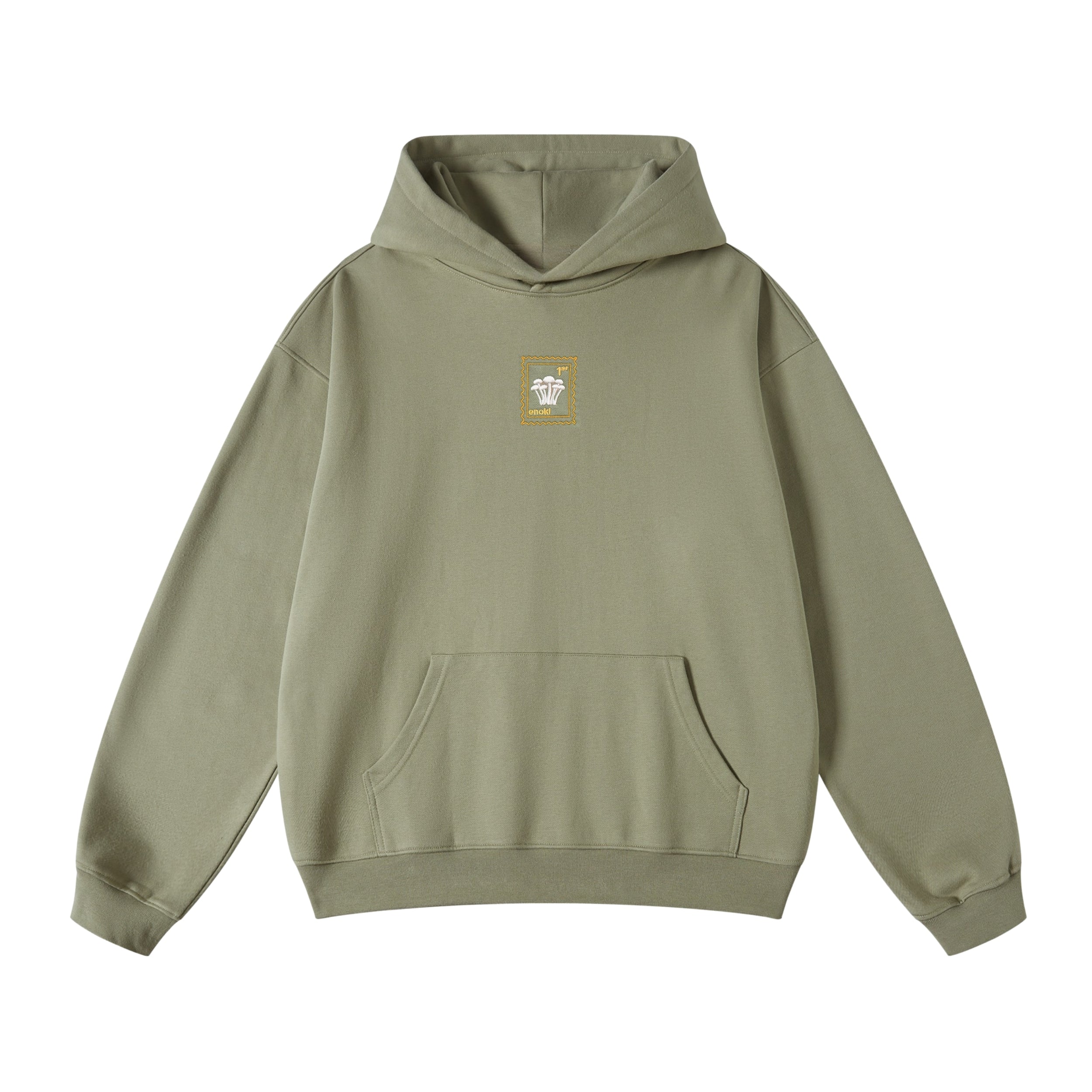 Enoki Mushroom - Oversized Unisex Hoodie - Khaki Green