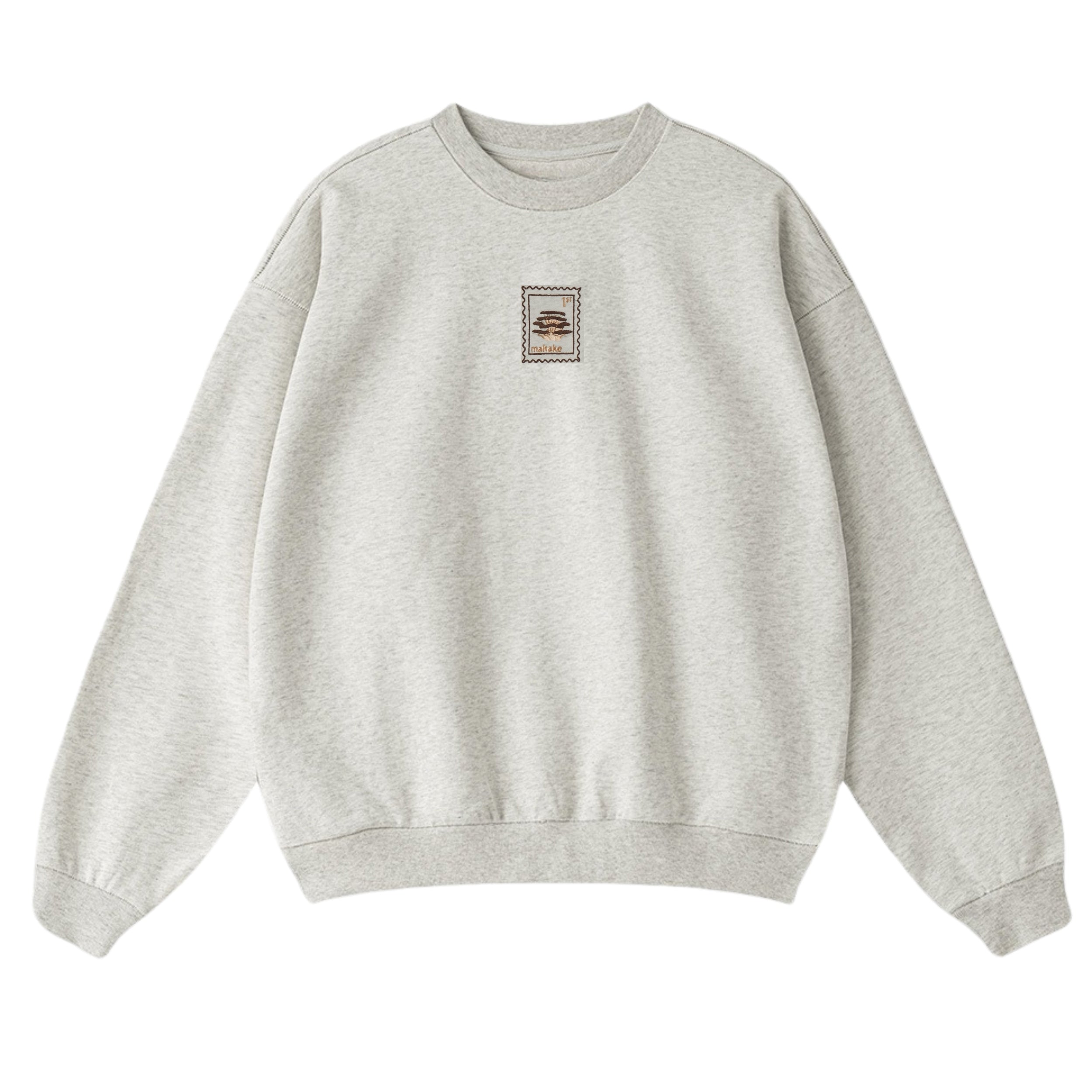 Maitake Mushroom, Oversized Unisex Sweatshirt - Heather White