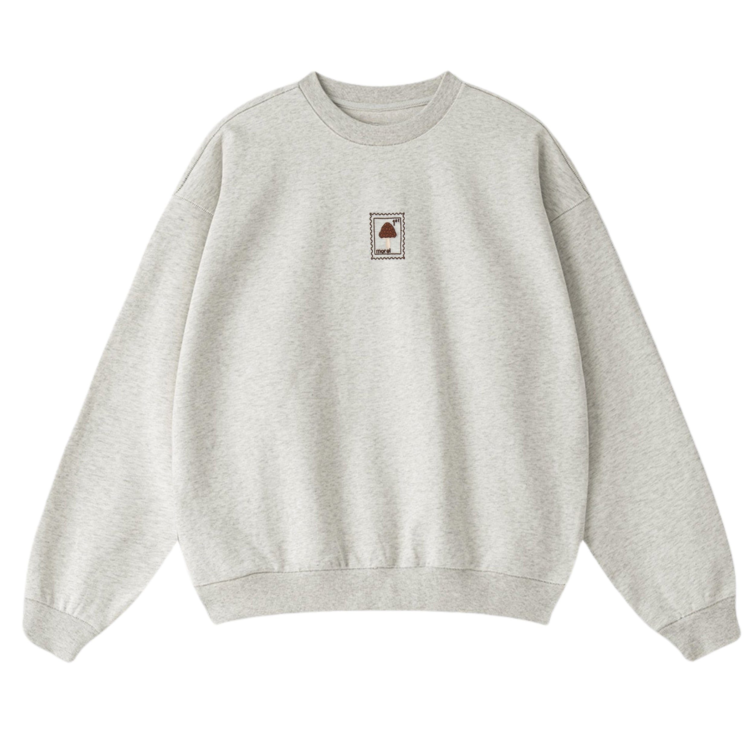 Morel Mushroom - Oversized Unisex Sweatshirt Heather White