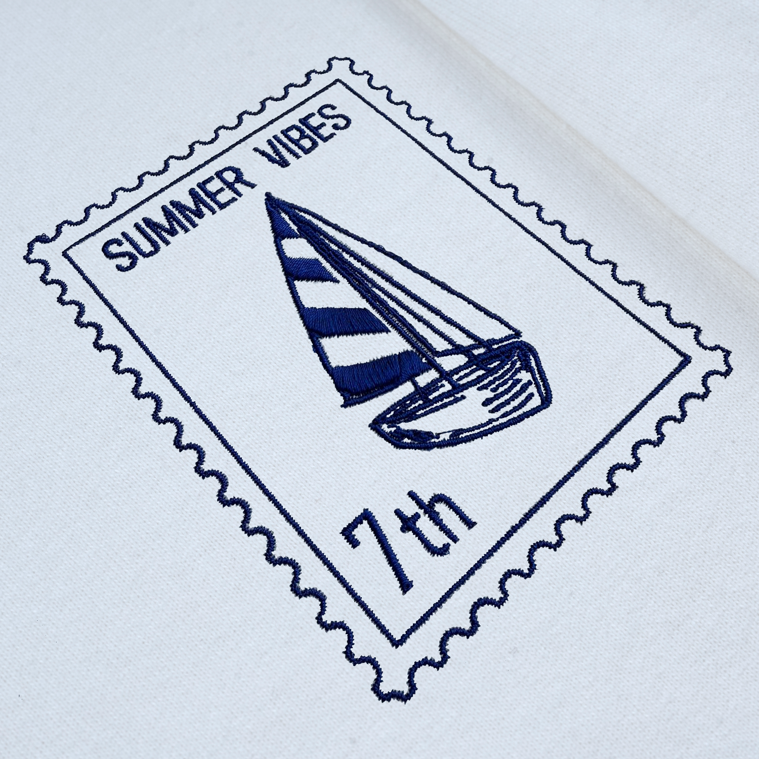 Sailboat - Summer Vibes 7th - Unisex Oversized T-Shirt - White