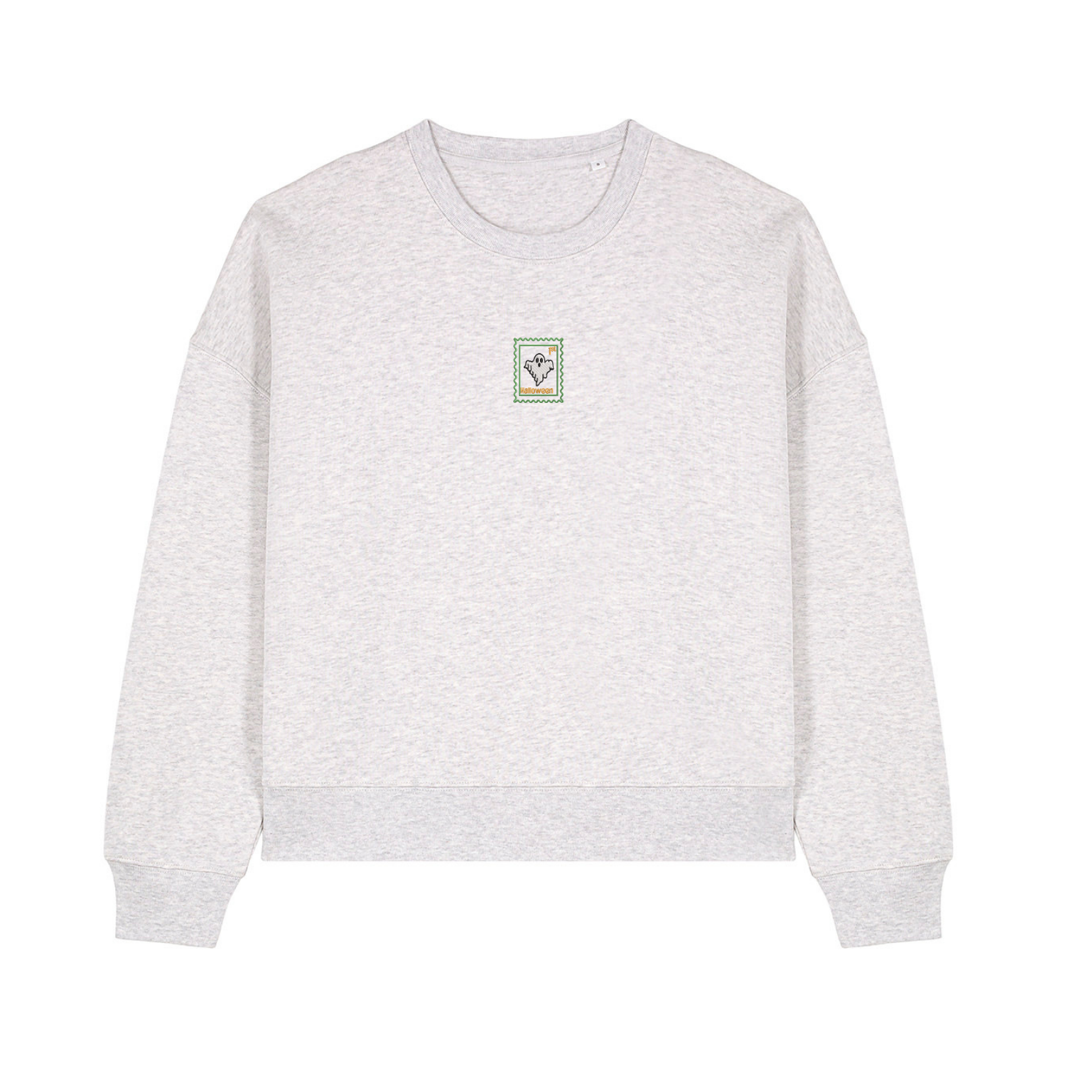 Cute Spooky Ghost Cropped Sweatshirt - Halloween - Relaxed Fit