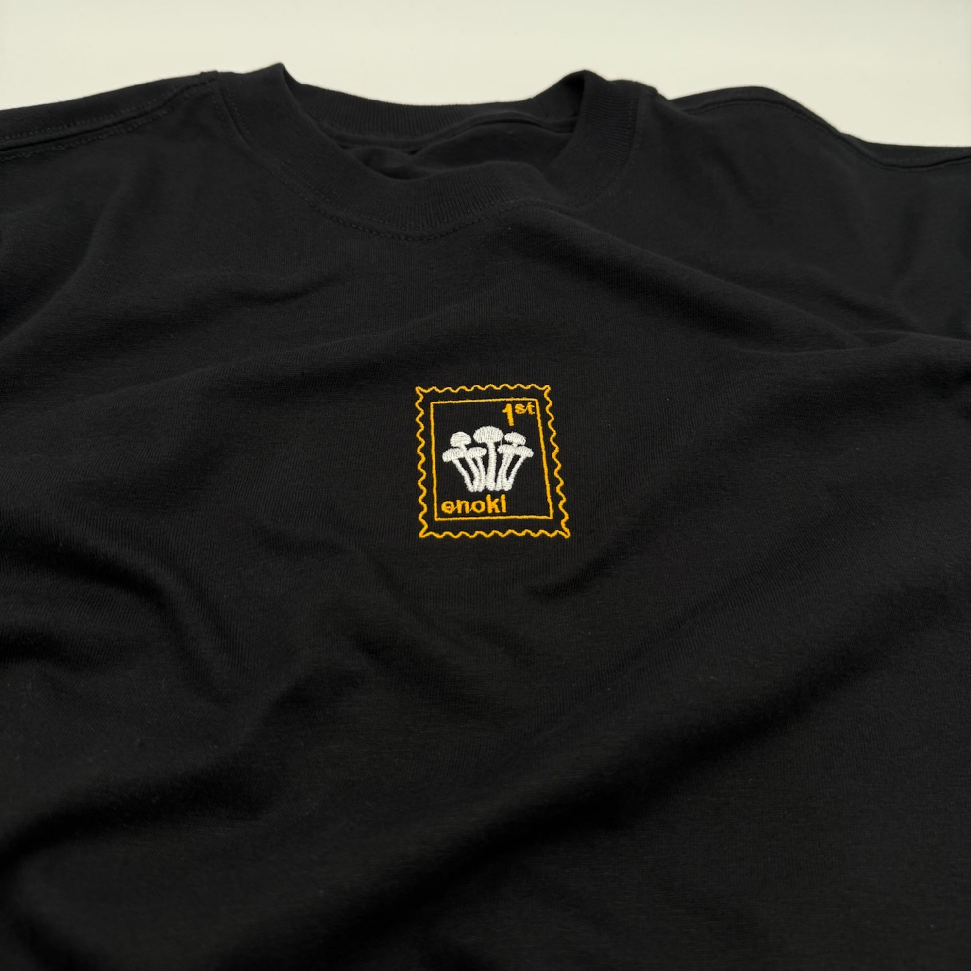 Enoki Mushroom - Oversized Unisex Premium T-Shirt - Pitch Black