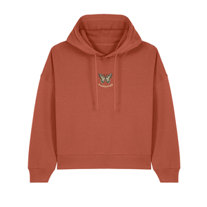 Swallowtail Butterfly Cropped Hoodie heritage brown