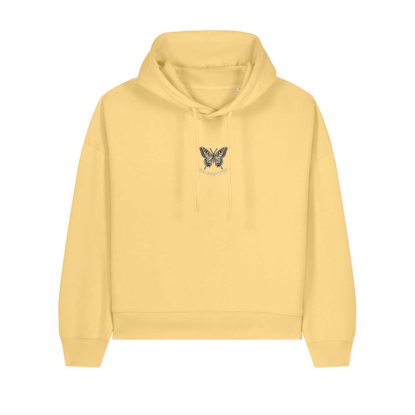 Swallowtail Butterfly Cropped Hoodie yellow