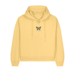 Swallowtail Butterfly Cropped Hoodie yellow