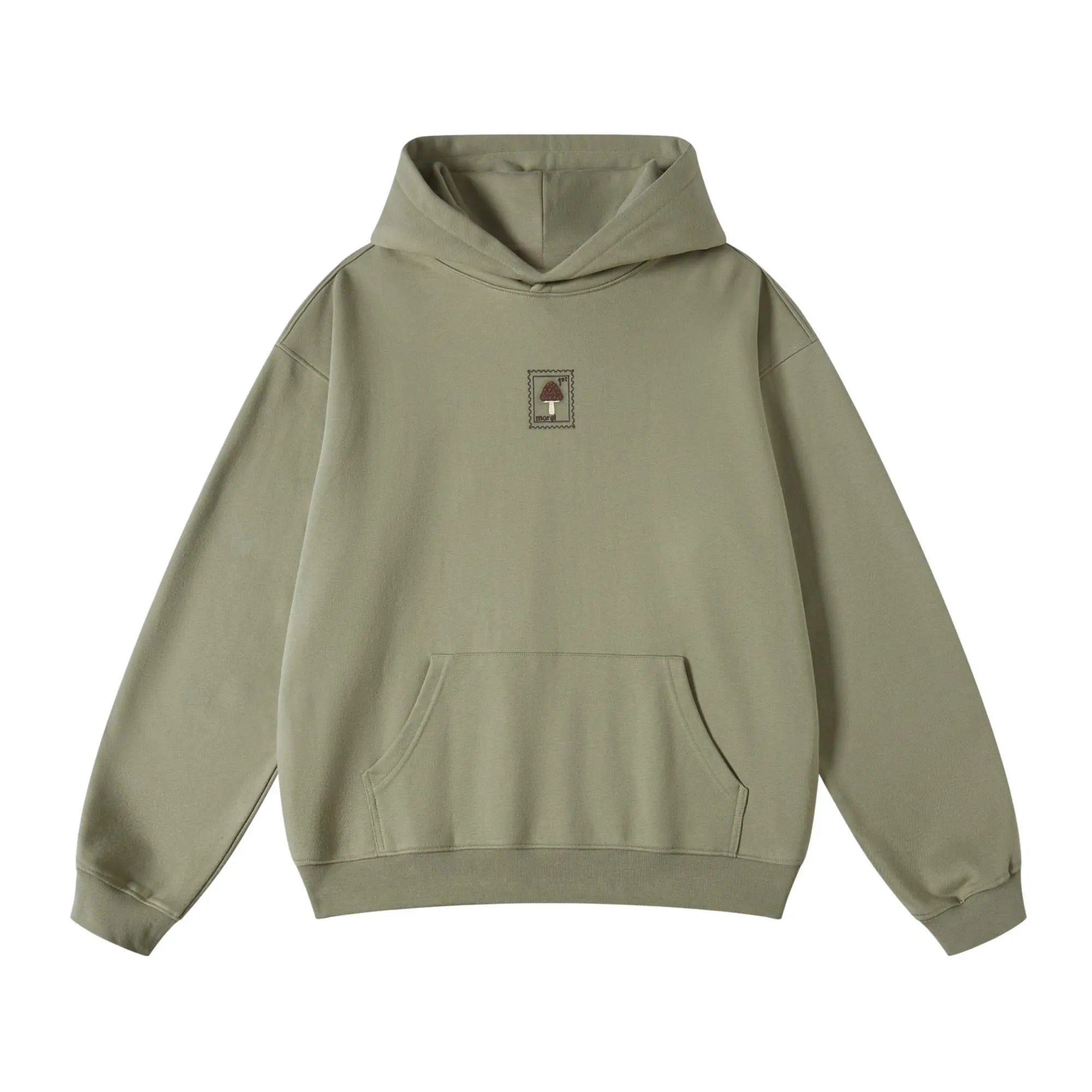 Morel Mushroom - Oversized Unisex Hoodie - Khaki Green