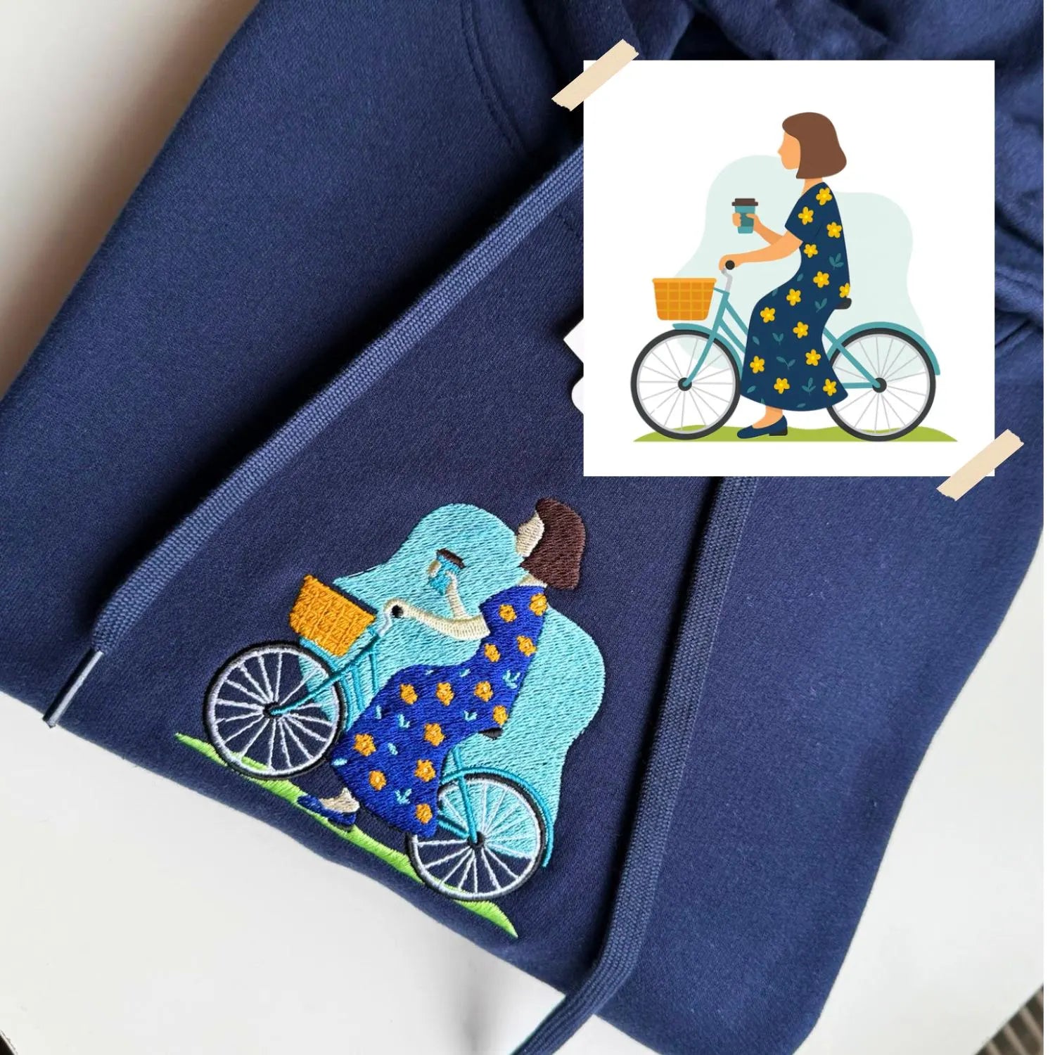 Custom Embroidered Illustration Hoodie - Personalised Hoodie Gift