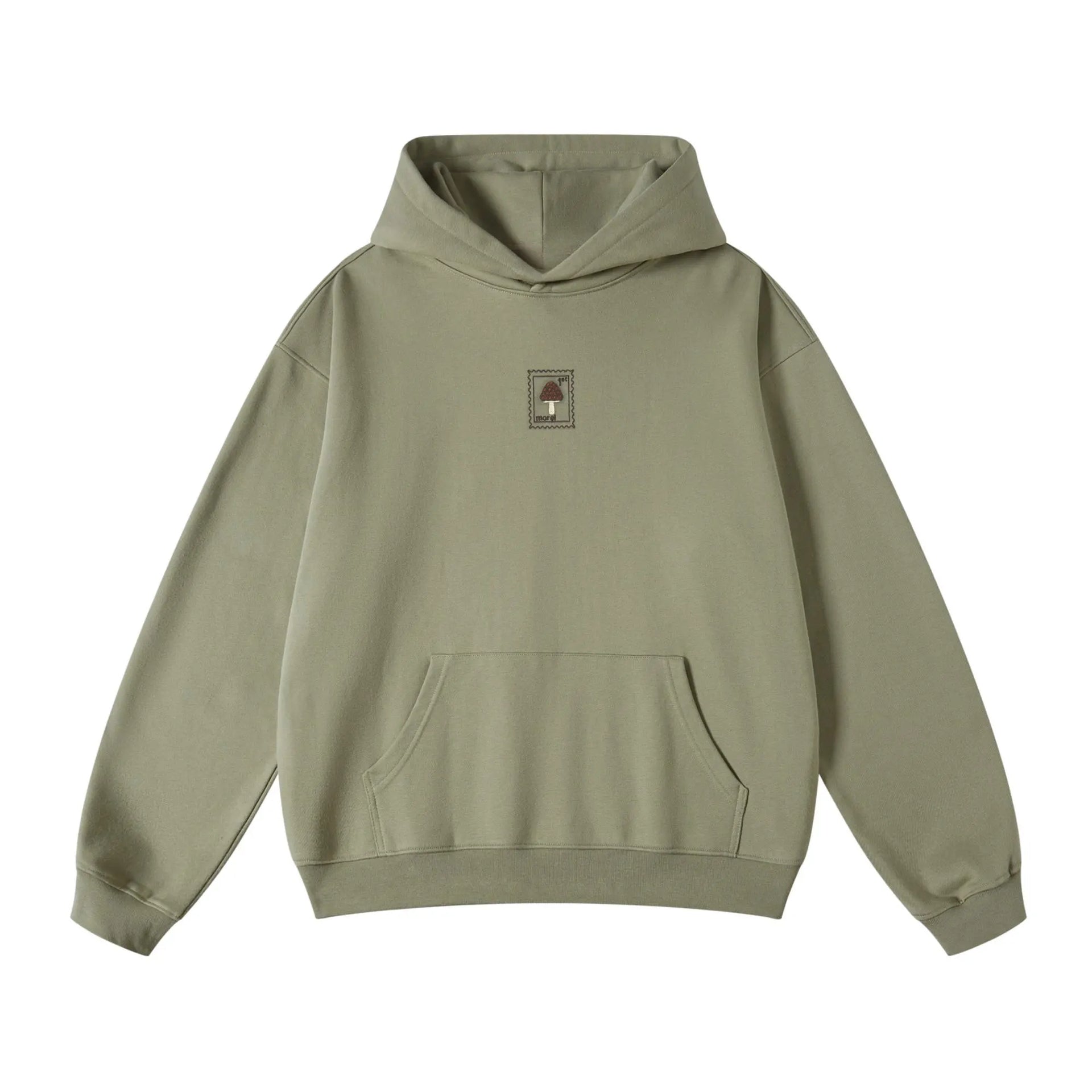 Khaki Embroidered Morel Mushroom Oversized Hoodie – Freddyezgy